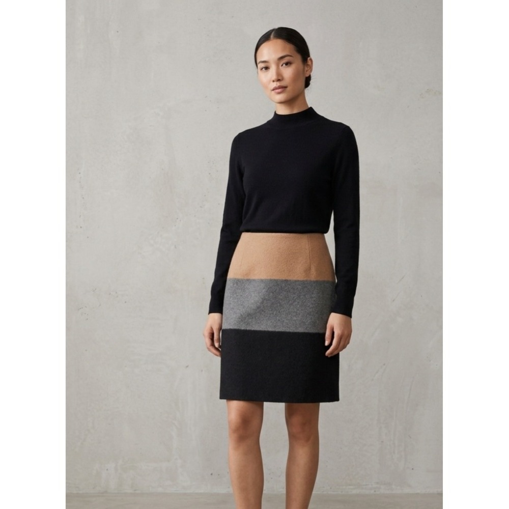 Amanda + Chelsea Colorblock Wool Blend Professional Pencil Skirt Size 4